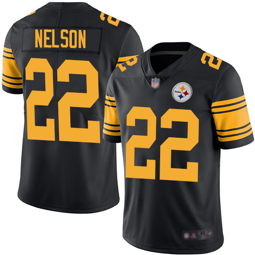 Youth Pittsburgh Steelers Football 22 Limited Black Steven Nelson Rush Vapor Untouchable Nike NFL Jersey
